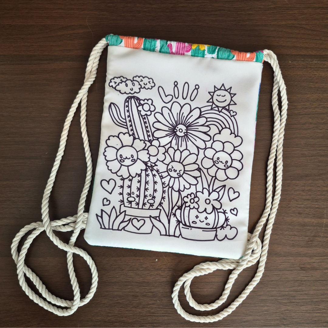 Mochila pinta e lava, presente personalizado criativo afetivo, artesanato